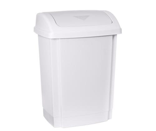 Roskakori 25L liikkuvalla kannella Swing valkoinen