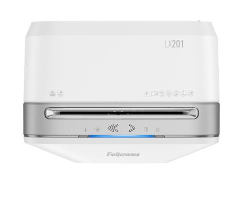 Paperisilppuri FELLOWES LX201 Micro-Cut 12 arkkia valkoinen runko (mikropalat)