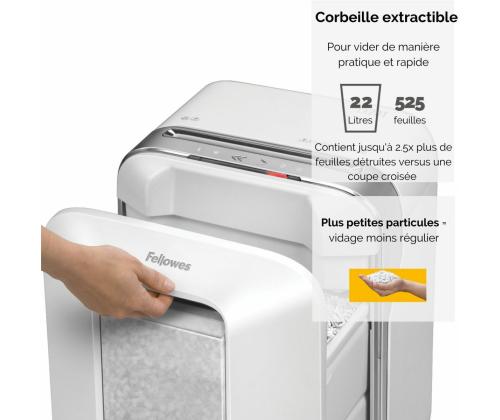 Paperisilppuri FELLOWES LX201 Micro-Cut 12 arkkia valkoinen runko (mikropalat)