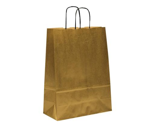 Läpällinen paperipussi 240x110x310 kultainen