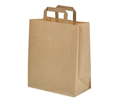 Paperipussi kahvoilla 230x100x320mm hopea