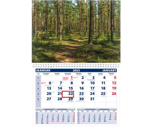 Seinäkalenteri UNO, avoin koko 297x425mm (PICT No 8) 00320/40210