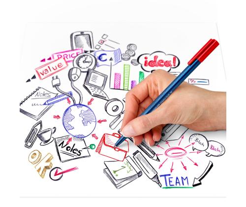 Kuulakärkikynä korkilla STAEDTLER triplus® pallo 437 M/1.0mm 4 värin setti