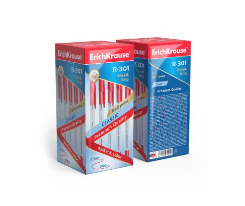 Kuulakärkikynä korkilla ERICH KRAUSE R-301 Classic 1mm punainen