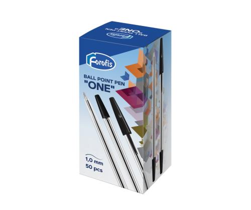 Kuulakärkikynä korkilla FOROFIS One 1mm musta