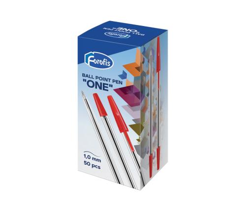 Kuulakärkikynä korkilla FOROFIS One 1mm punainen