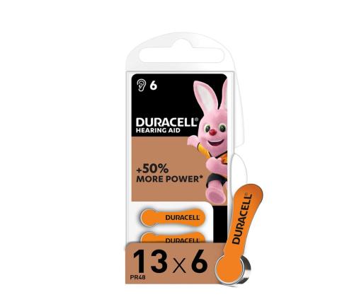 6 x Patareid DURACELL Activair DA13 (PR48)
