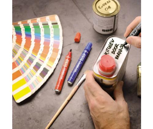 Permanentne marker PENTEL N50 koonilise otsaga metallkorpusega must