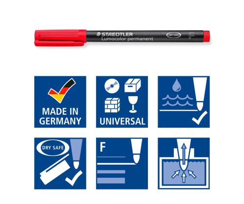 Piirtoheitinkynä Staedtler Lumocolor 318 F 6v permanent