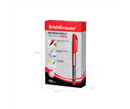 Pysyvä merkki ERICH KRAUSE FP-50 (F) 0,7mm punainen