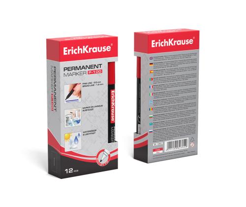 Pysyvä tussi ERICH KRAUSE P-100 0,5-2,0mm punainen