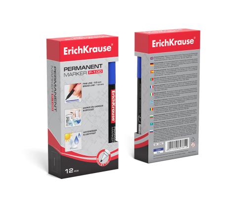 Pysyvä tussi ERICH KRAUSE P-100 0,5-2,0 mm sininen