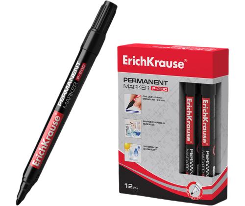 Pysyvä tussi ERICH KRAUSE P-200 0,8-2,2mm kartiomaisella kärjellä musta