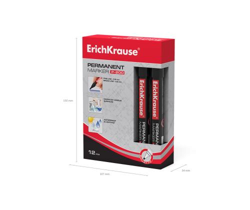 Pysyvä tussi ERICH KRAUSE P-200 0,8-2,2mm kartiomaisella kärjellä musta