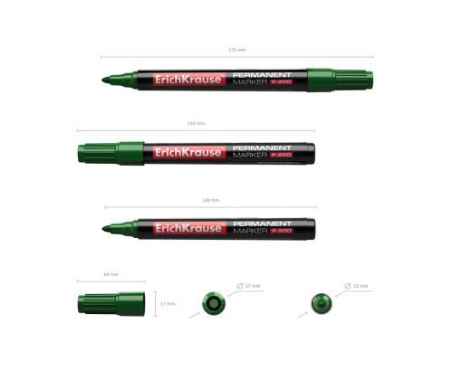 Pysyvä tussi ERICH KRAUSE P-200 0,8-2,2mm kartiomaisella kärjellä, vihreä