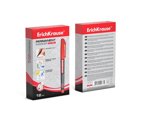Pysyvä tussi ERICH KRAUSE P-70 (M) 1.0mm punainen kartiomaisella kärjellä