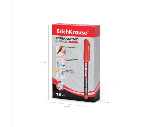 Pysyvä tussi ERICH KRAUSE P-70 (M) 1.0mm punainen kartiomaisella kärjellä