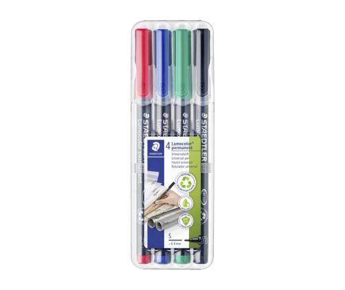 Pysyvä tussi OHP STAEDTLER Lumocolor 313 S 0,4mm 4 värin sarja