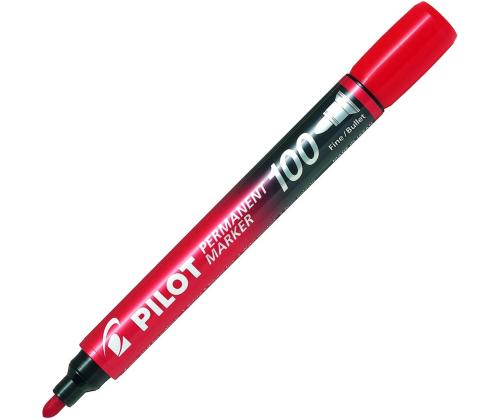 Pysyvä tussi PILOT 100 kartiokärjellä 1mm punainen