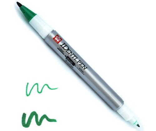 Pysyvä tussi SAKURA Identi-Pen kahdella päällä 0,4/1,0 mm vihreä