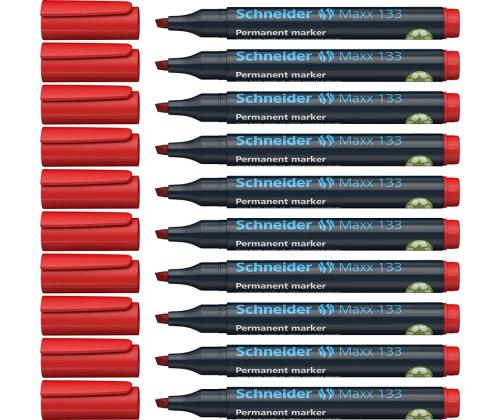 Pysyvä tussi SCHNEIDER 133 punainen leikatulla kärjellä