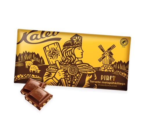 Maitosuklaa KALEV Piret kokonaisilla hasselpähkinöillä 270g