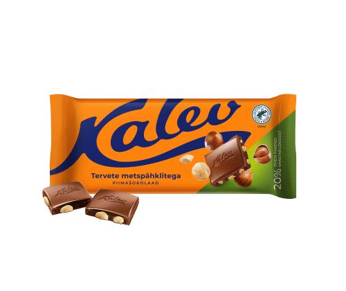 Maitosuklaa KALEV kokonaisilla hasselpähkinöillä 100g