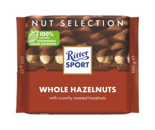 Maitosuklaa RITTER SPORT kokonaisilla hasselpähkinöillä 100g