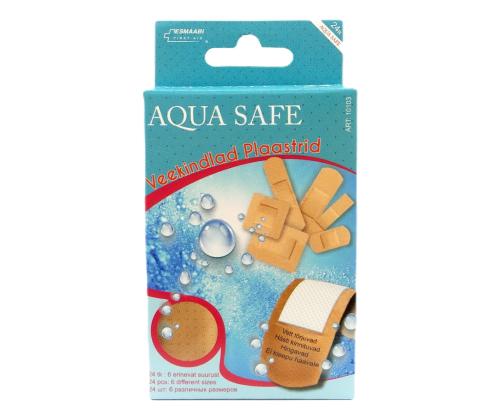 Laastarit vedenpitävät Aqua Safe eri kokoja 24 kpl laatikossa