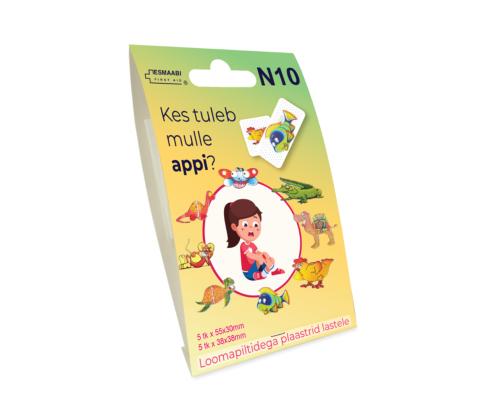 Laastarisetti lapsille eläinkuvilla 2 kokoa 10 kpl/kpl