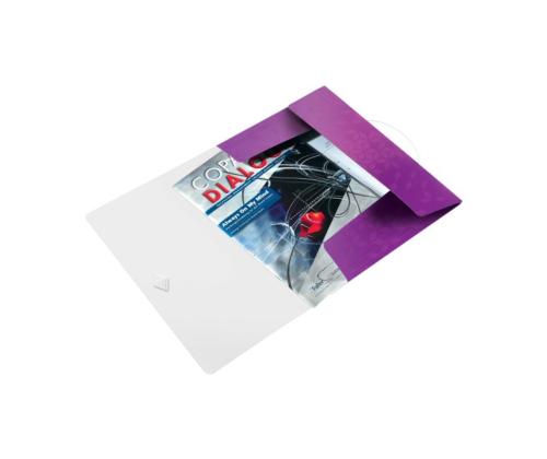 Muovinen kansi A4 kumilla LEITZ WOW violetti
