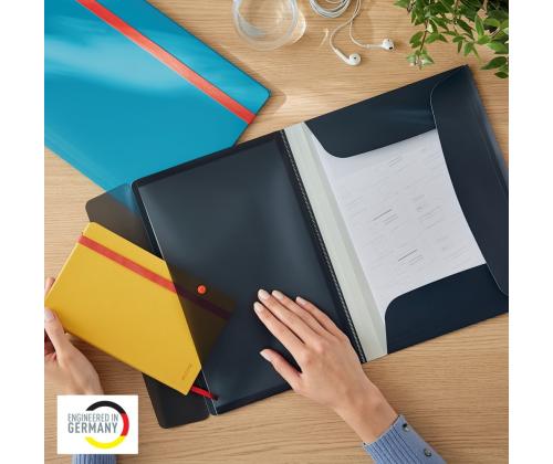 Muovinen kansi A4 kumilla lisätaskulla LEITZ Cozy harmaa