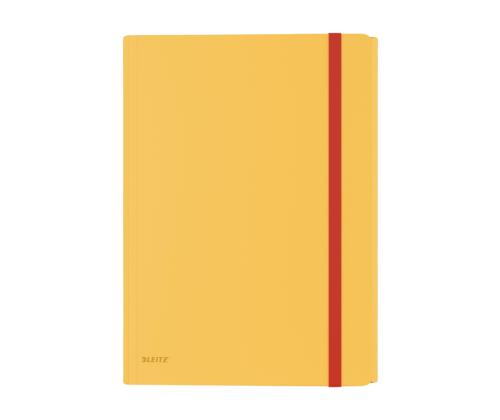Muovinen kansi A4 kumilla lisätaskulla LEITZ Cozy keltainen