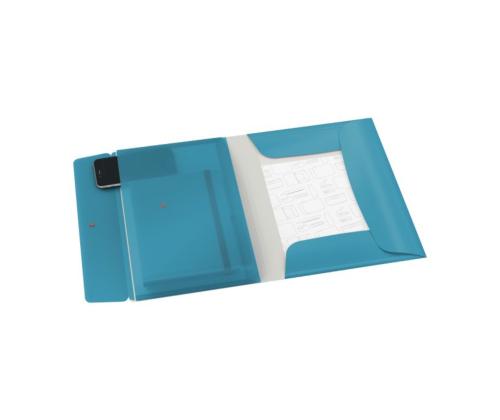 Muovinen kansi A4 kumilla lisätaskulla LEITZ Kodikas sininen