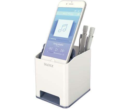 Kynäteline lokerikko Sound Pen Holder Leitz WOW valkoinen/harmaa