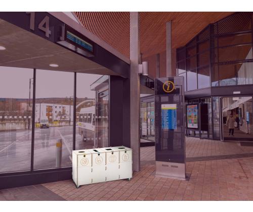 Roskakori 3x40L & 1x10L lajitteluasema SORTAIDER Container B4