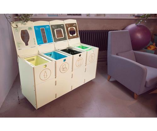 Jäteastia 3x40L & 1x10L lajitteluasema SORTAIDER Container W4