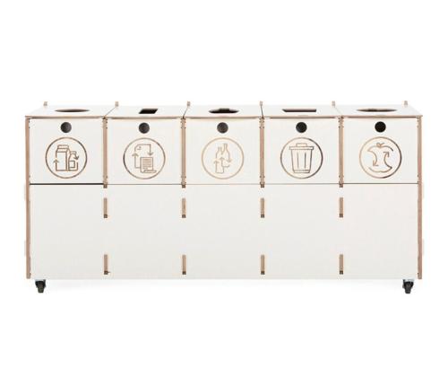 Jäteastia 4x40L & 1x10L lajitteluasema SORTAIDER Container B5