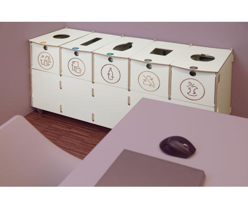 Roskakori 4x40L & 1x10L lajitteluasema SORTAIDER Container W5