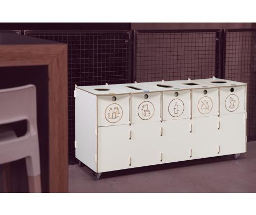 Roskakori 4x40L & 1x10L lajitteluasema SORTAIDER Container W5