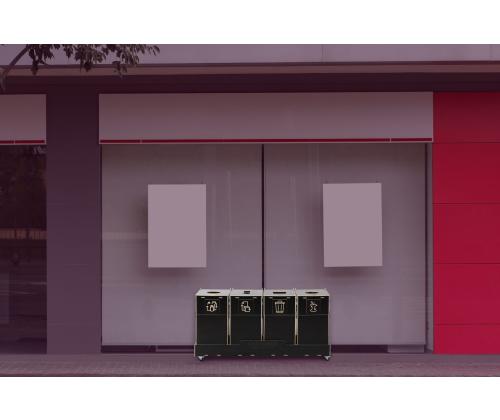 Jäteastia 60L x 4 lajitteluasema SORTER 60B4