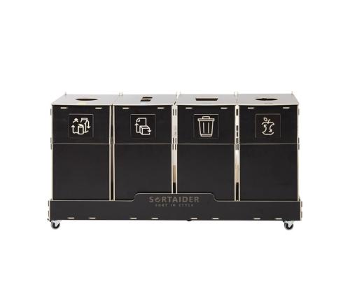 Jäteastia 60L x 4 lajitteluasema SORTER 60B4