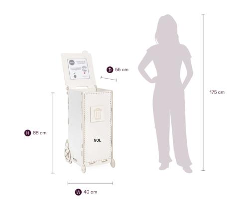 Jäteastia 90L lajitteluasema SORTAIDER Moduulit W90