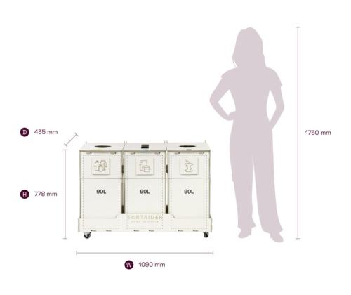 Roskien lajitteluasema SORTER 90W3 3x90L