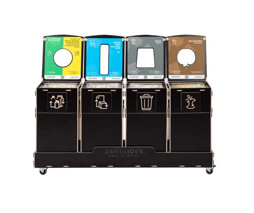 Jäteastia 90L x 5 lajitteluasema SORTER 90B4