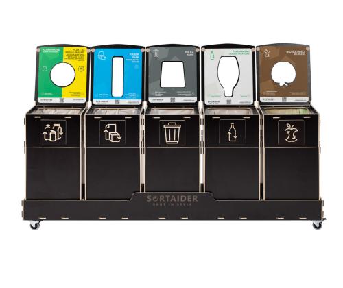 Jäteastia 90L x 5 lajitteluasema SORTER 90B5