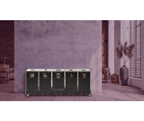 Jäteastia 90L x 5 lajitteluasema SORTER 90B5