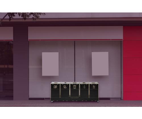 Jäteastia 90L x 5 lajitteluasema SORTER 90B5