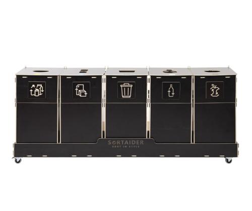 Jäteastia 90L x 5 lajitteluasema SORTER 90B5