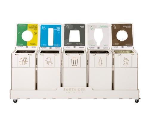 Jäteastia 90L x 5 lajitteluasema SORTER 90W5
